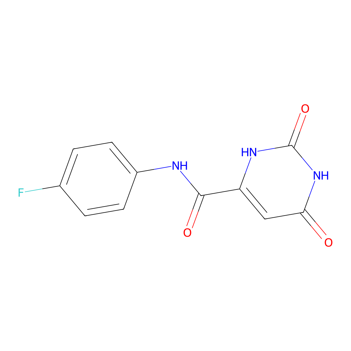 N-(4-fluorophenyl)-2,6-dioxo-1,2,3,6-tetrahydropyrimidine-4-carboxamide molecular structure, CAS 1790494-81-3
