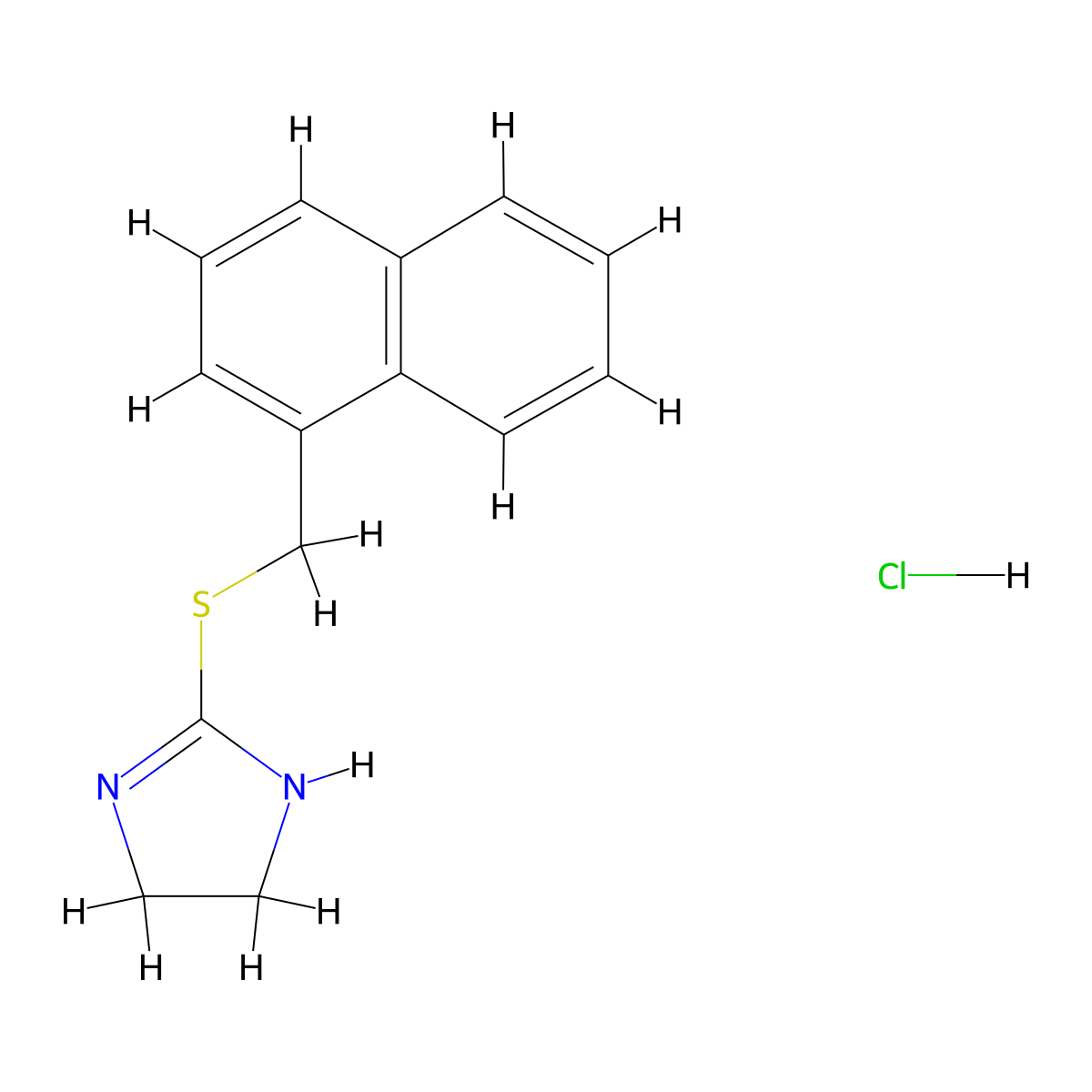 2-[(1-naphthylmethyl)thio]-4,5-dihydro-1H-imidazole hydrochloride molecular structure, CAS 17905-35-0