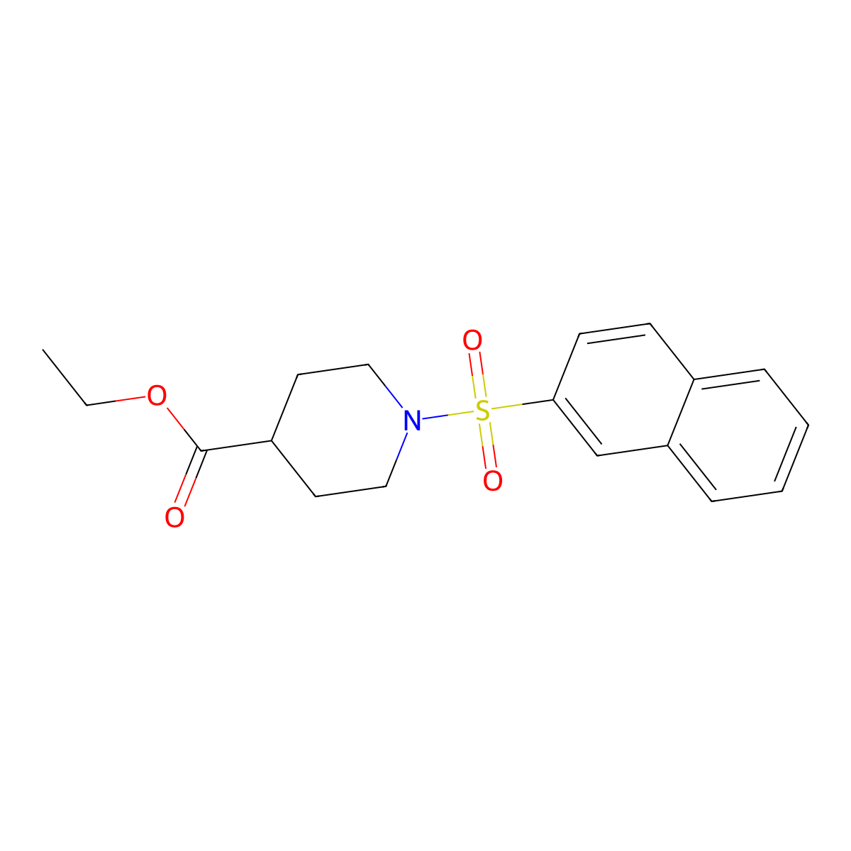 Ethyl 1-naphthalen-2-ylsulfonylpiperidine-4-carboxylate molecular structure, CAS 179050-86-3