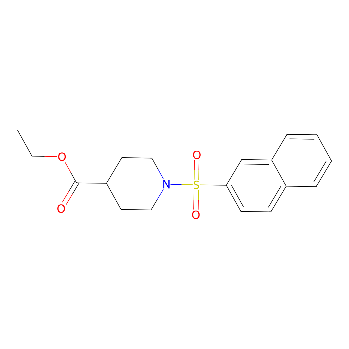Ethyl 1-naphthalen-2-ylsulfonylpiperidine-4-carboxylate molecular structure, CAS 179050-86-3