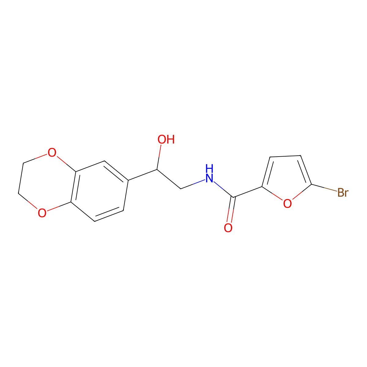 5-bromo-N-(2-(2,3-dihydrobenzo[b][1,4]dioxin-6-yl)-2-hydroxyethyl)furan-2-carboxamide molecular structure, CAS 1790504-36-7