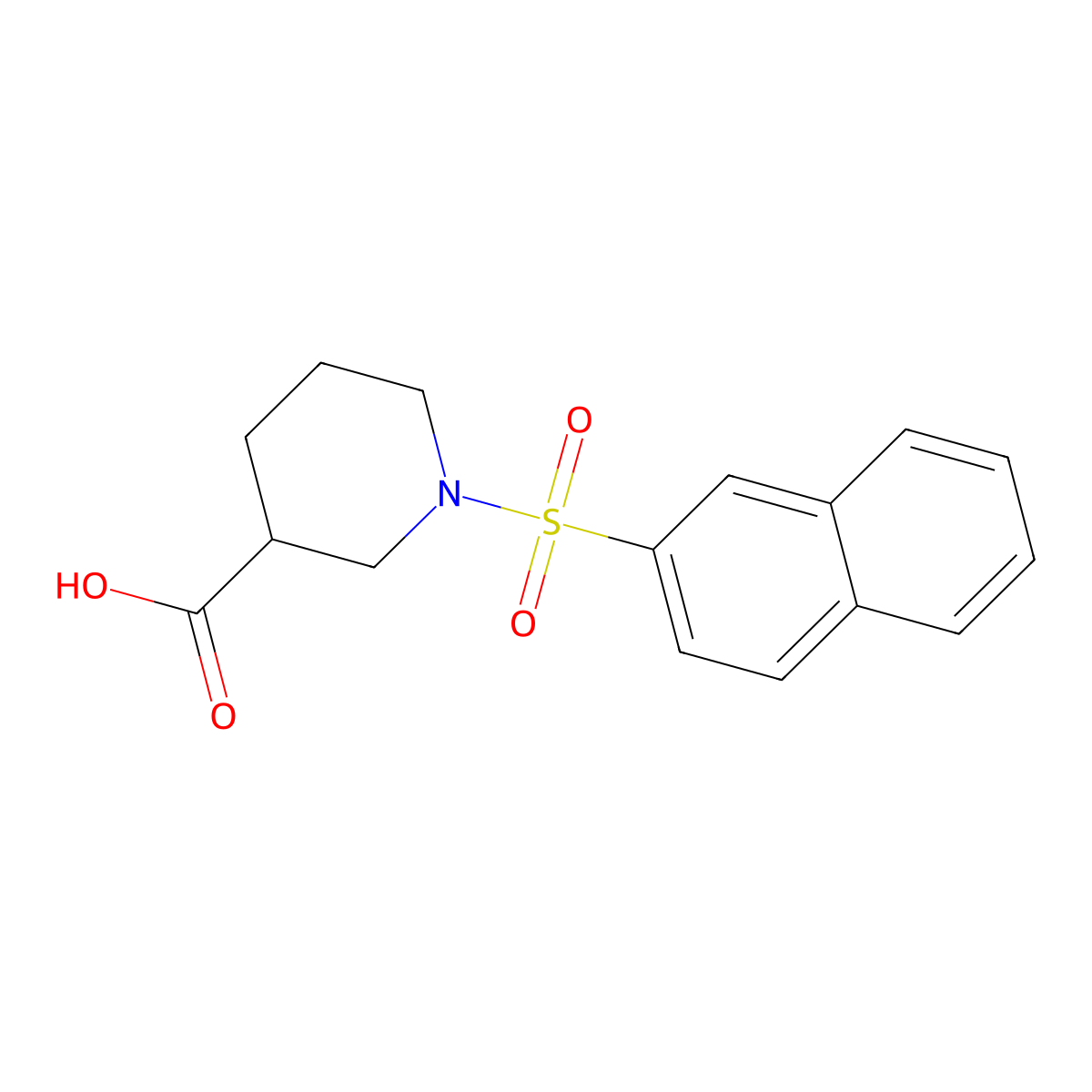 1-(Naphthalene-2-sulfonyl)piperidine-3-carboxylic acid molecular structure, CAS 179051-22-0