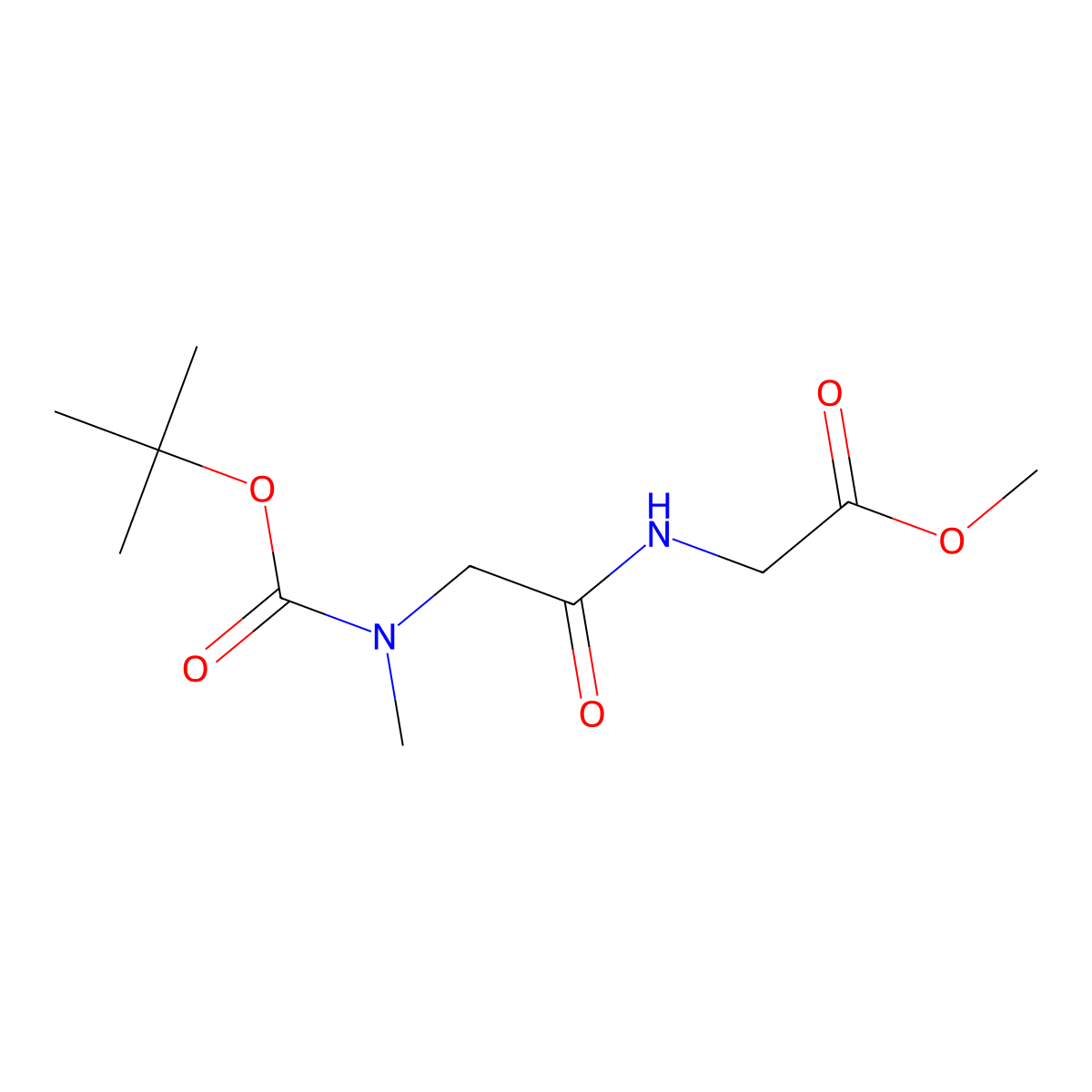 Methyl 2-(2-{[(tert-butoxy)carbonyl](methyl)amino}acetamido)acetate molecular structure, CAS 179053-18-0