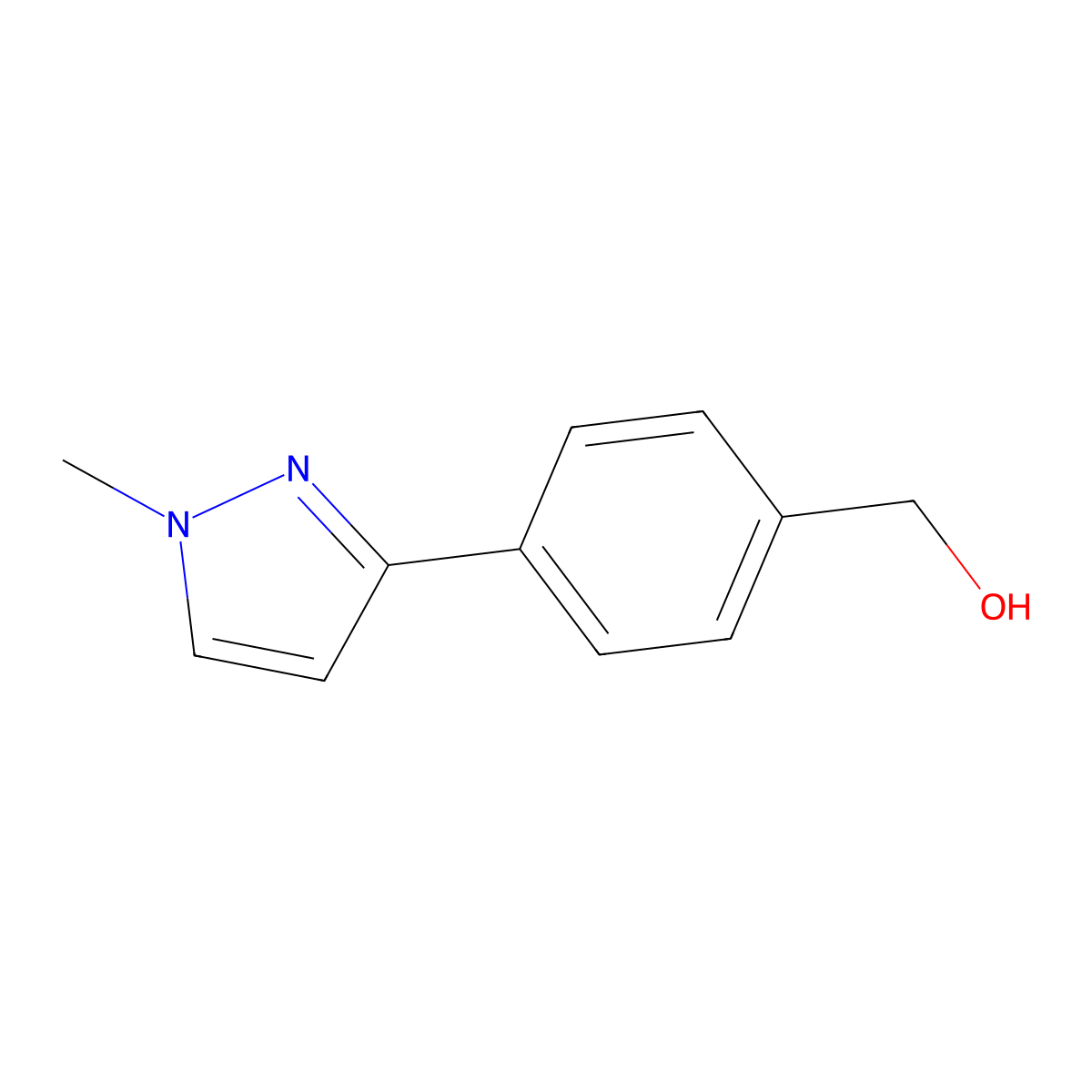 [4-(1-methyl-1H-pyrazol-3-yl)phenyl]methanol molecular structure, CAS 179055-20-0