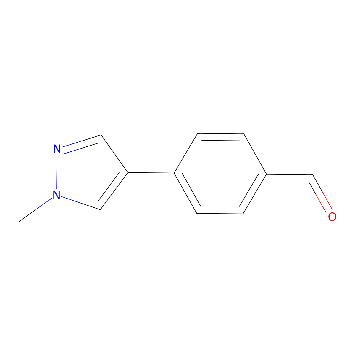 4-(1-methyl-1H-pyrazol-4-yl)benzaldehyde molecular structure, CAS 179055-29-9