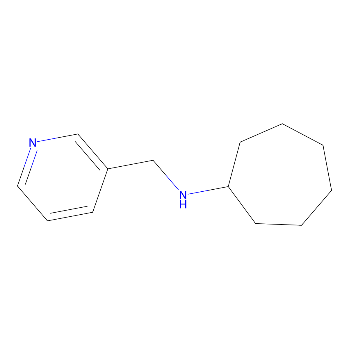 N-(pyridin-3-ylmethyl)cycloheptanamine molecular structure, CAS 179055-42-6