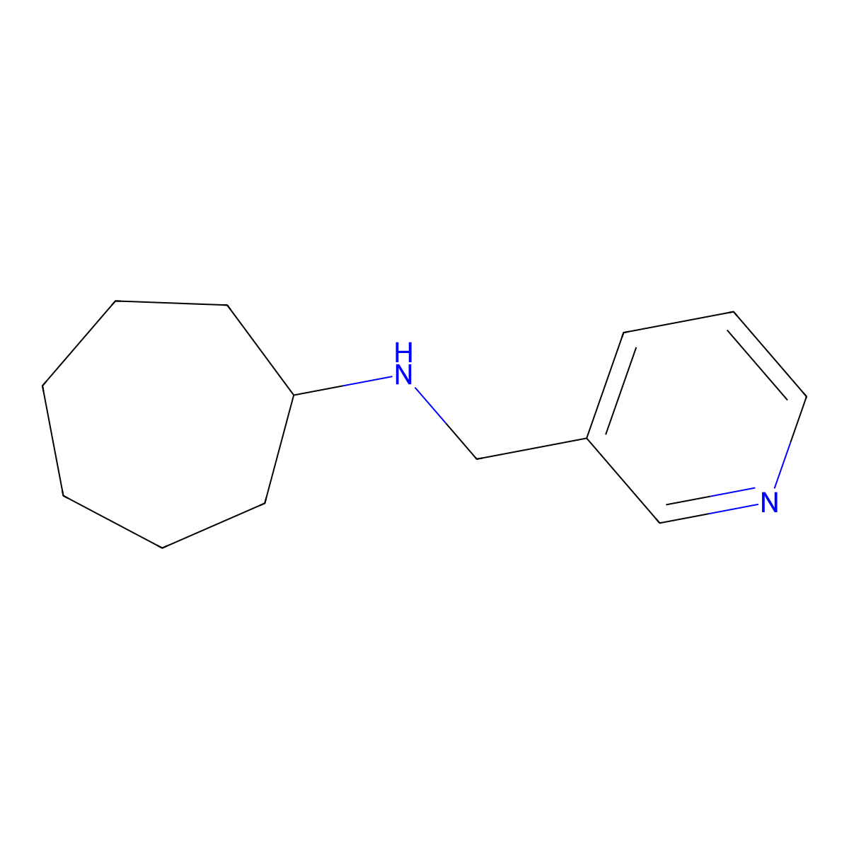 N-(pyridin-3-ylmethyl)cycloheptanamine molecular structure, CAS 179055-42-6