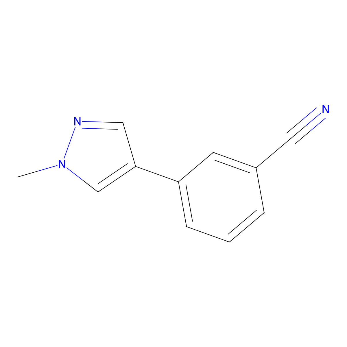 3-(1-Methyl-1H-pyrazol-4-YL)benzonitrile molecular structure, CAS 179055-94-8