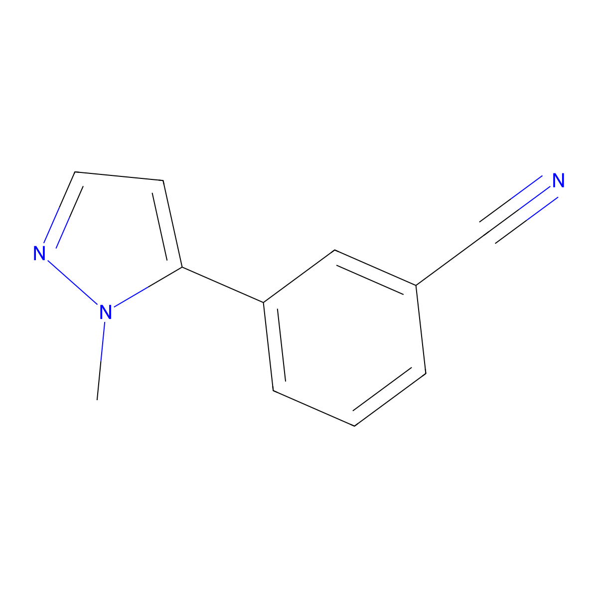 3-(1-Methyl-1H-pyrazol-5-yl)benzonitrile molecular structure, CAS 179055-95-9