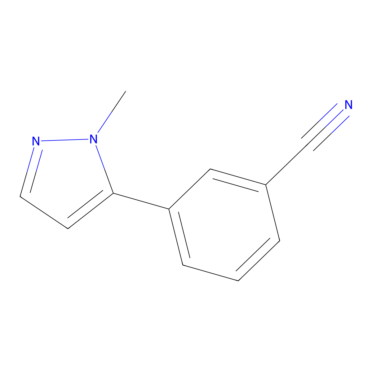 3-(1-Methyl-1H-pyrazol-5-yl)benzonitrile molecular structure, CAS 179055-95-9
