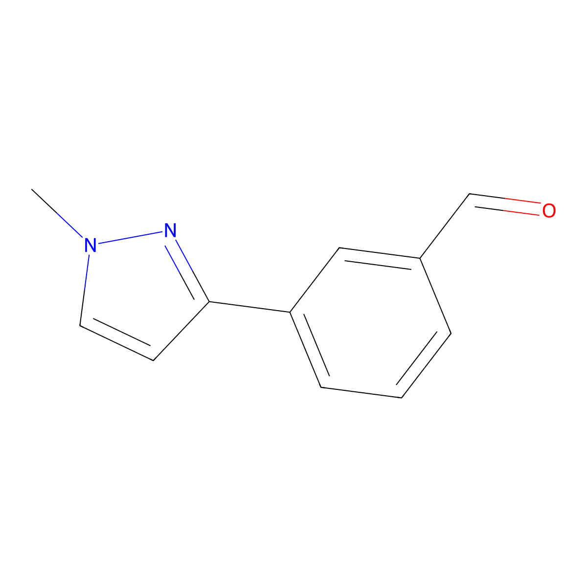 3-(1-methyl-1H-pyrazol-3-yl)benzaldehyde molecular structure, CAS 179056-79-2