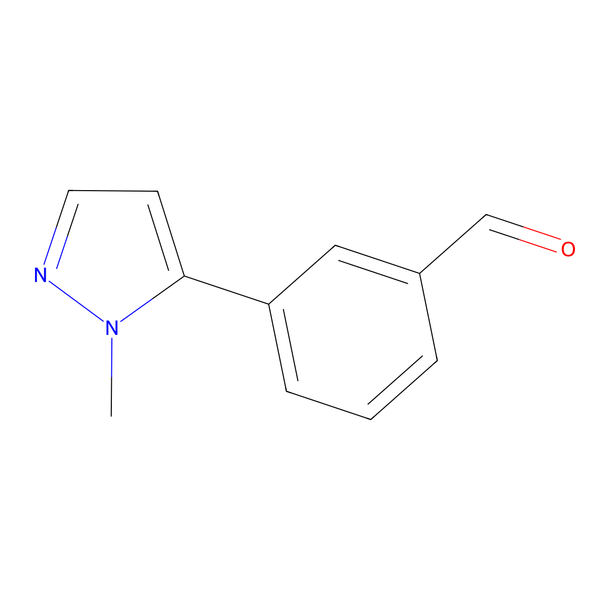 3-(1-Methyl-1H-pyrazol-5-yl)benzaldehyde molecular structure, CAS 179056-80-5