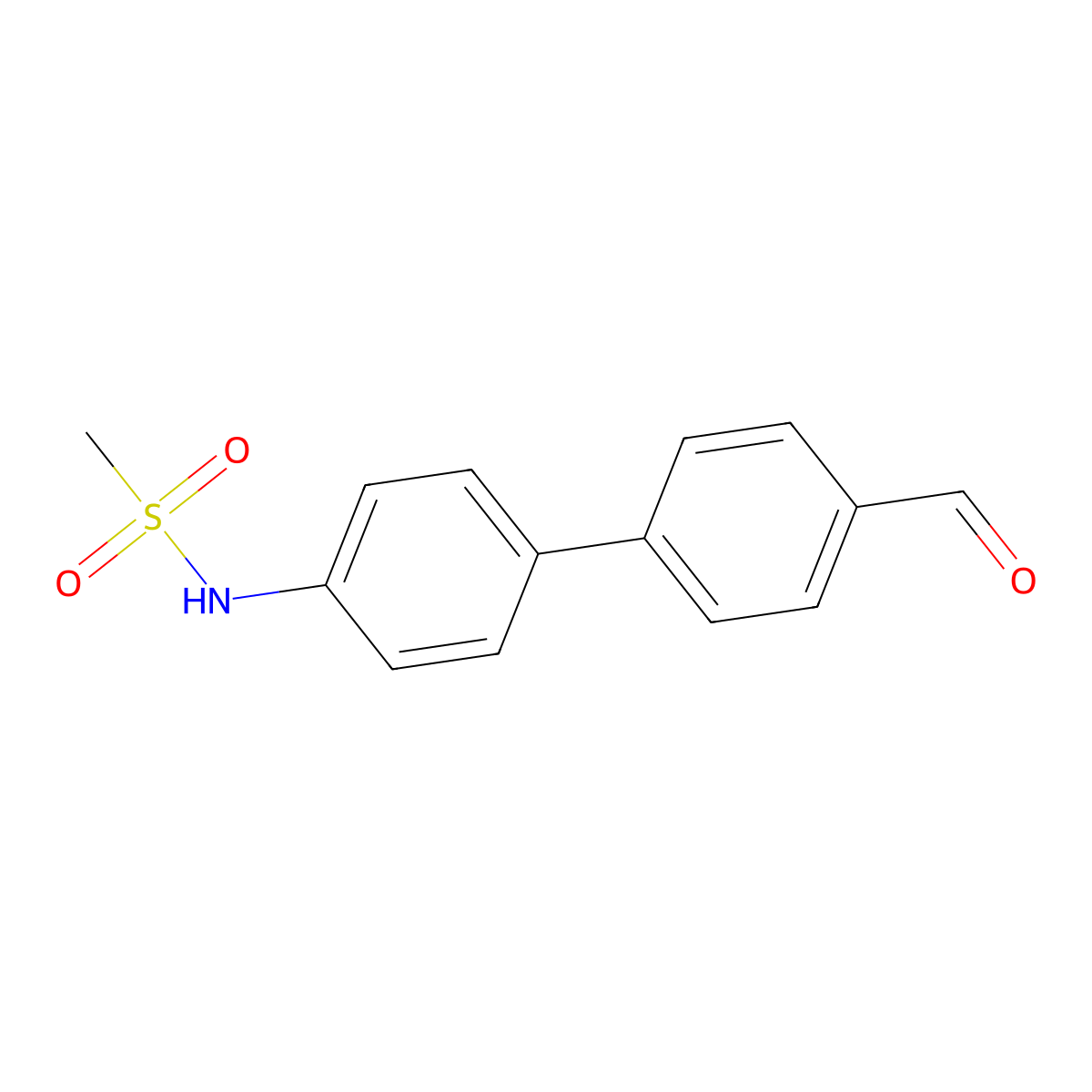 N-[4-(4-formylphenyl)phenyl]methanesulfonamide molecular structure, CAS 179056-86-1