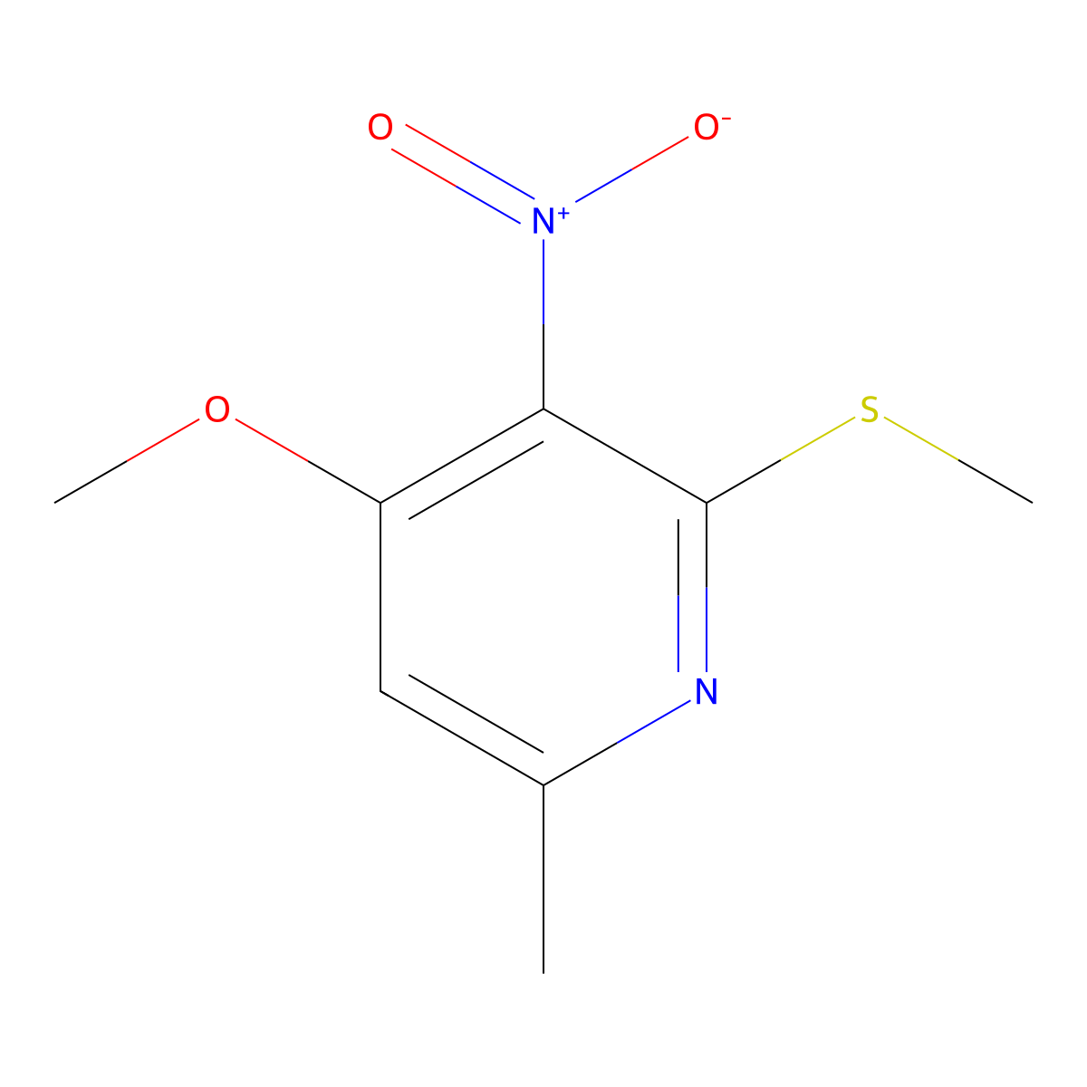 4-Methoxy-6-methyl-2-(methylthio)-3-nitropyridine molecular structure, CAS 179056-95-2