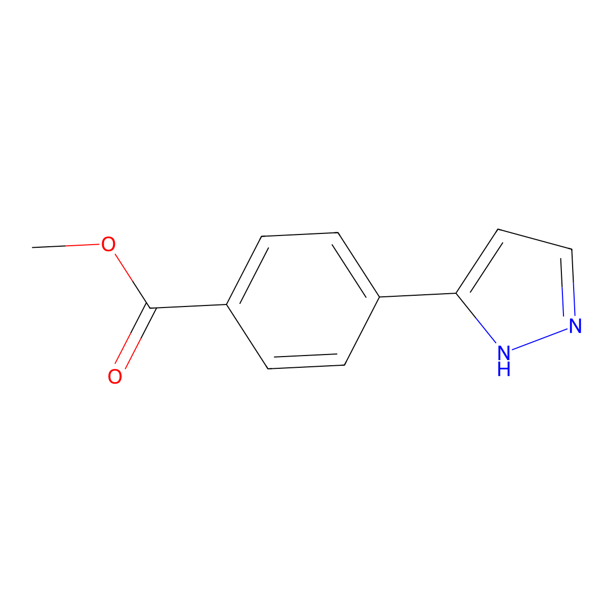 Methyl 4-(1H-pyrazol-5-yl)benzoate molecular structure, CAS 179057-10-4