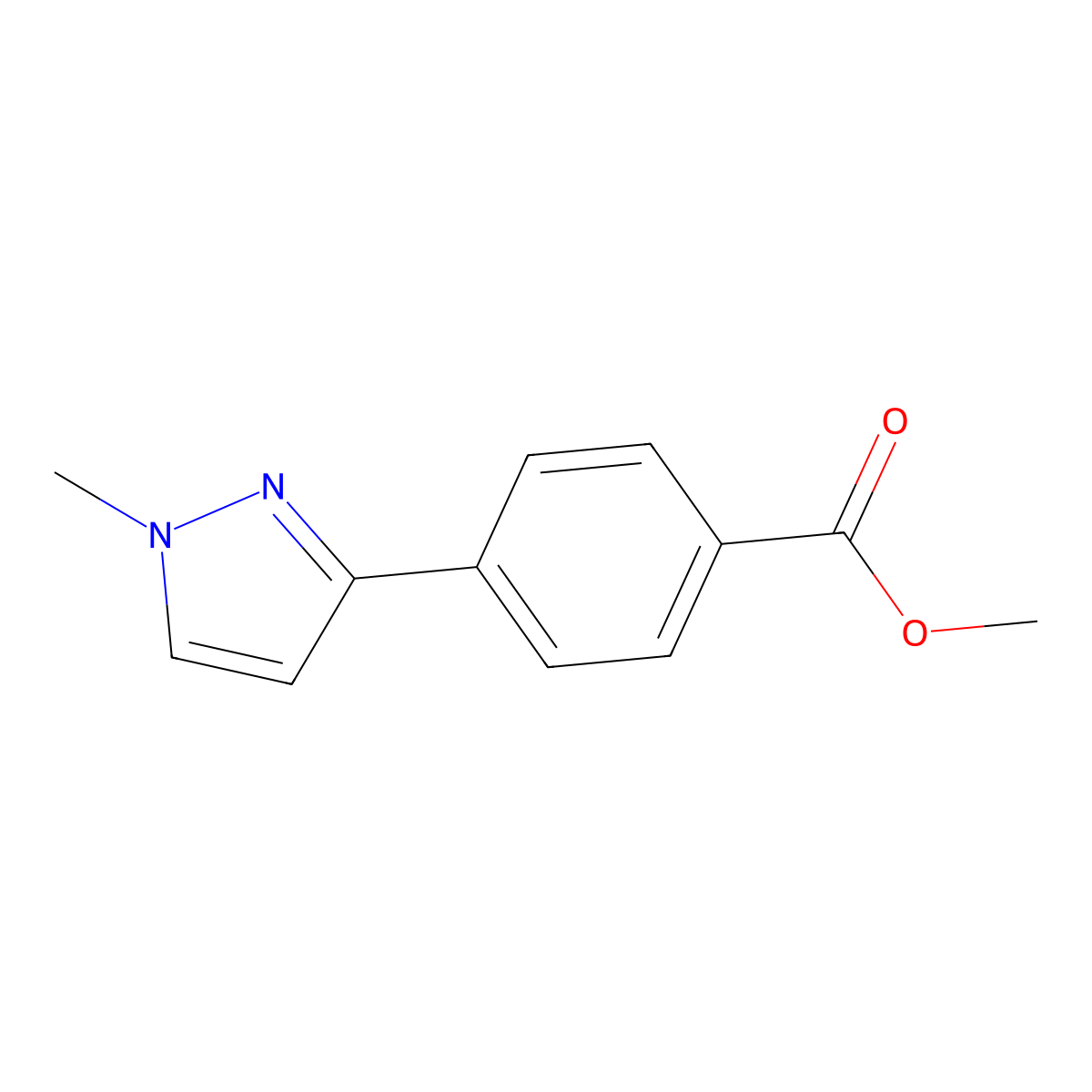 Methyl 4-(1-methyl-1H-pyrazol-3-YL)benzoate molecular structure, CAS 179057-11-5