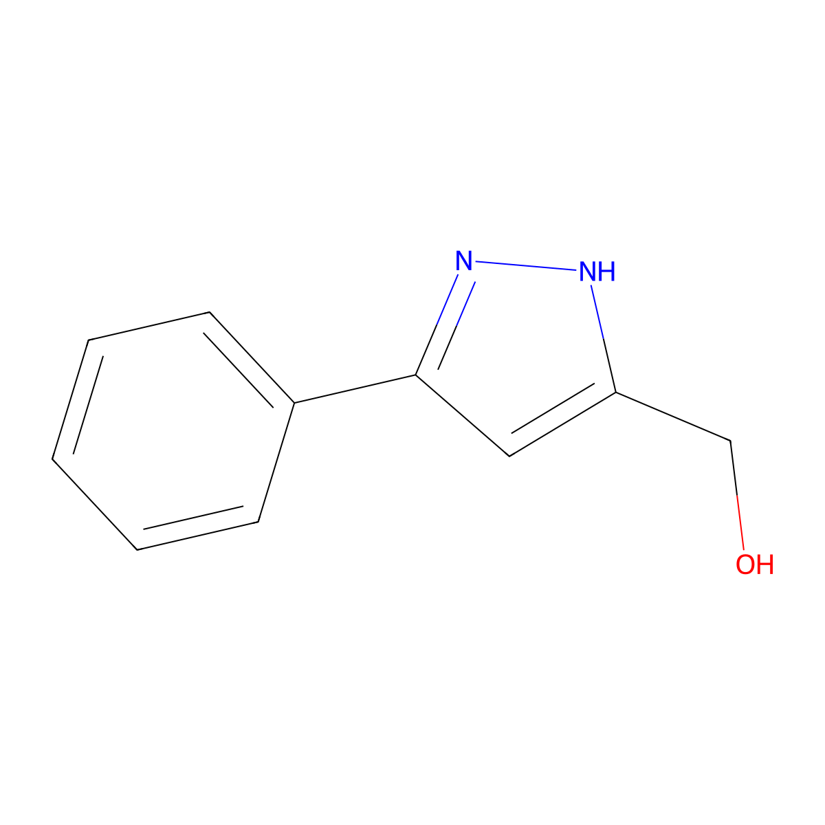 5-Phenyl-1H-pyrazole-3-methanol molecular structure, CAS 179057-19-3