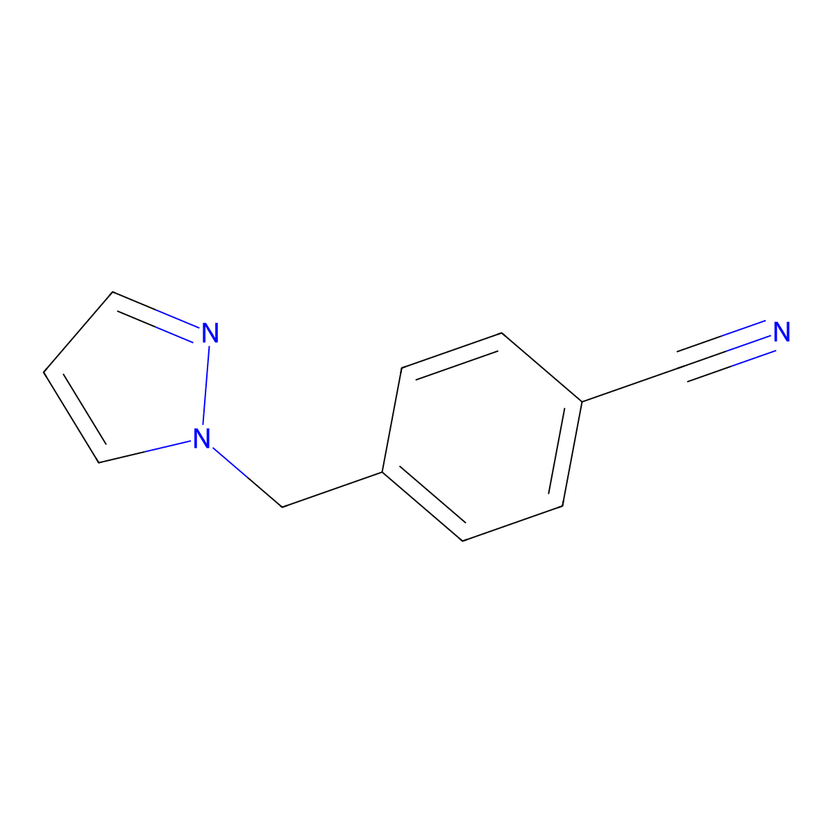 4-(1H-pyrazol-1-ylmethyl)benzonitrile molecular structure, CAS 179057-34-2