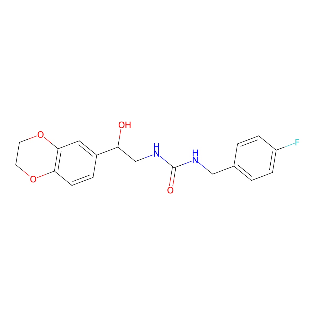 1-(2-(2,3-Dihydrobenzo[b][1,4]dioxin-6-yl)-2-hydroxyethyl)-3-(4-fluorobenzyl)urea molecular structure, CAS 1790573-99-7