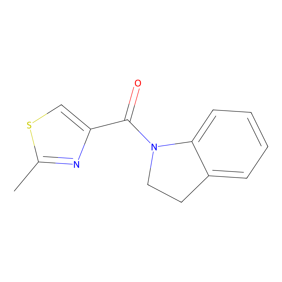 1-(2-methyl-1,3-thiazole-4-carbonyl)-2,3-dihydro-1H-indole molecular structure, CAS 1790597-02-2