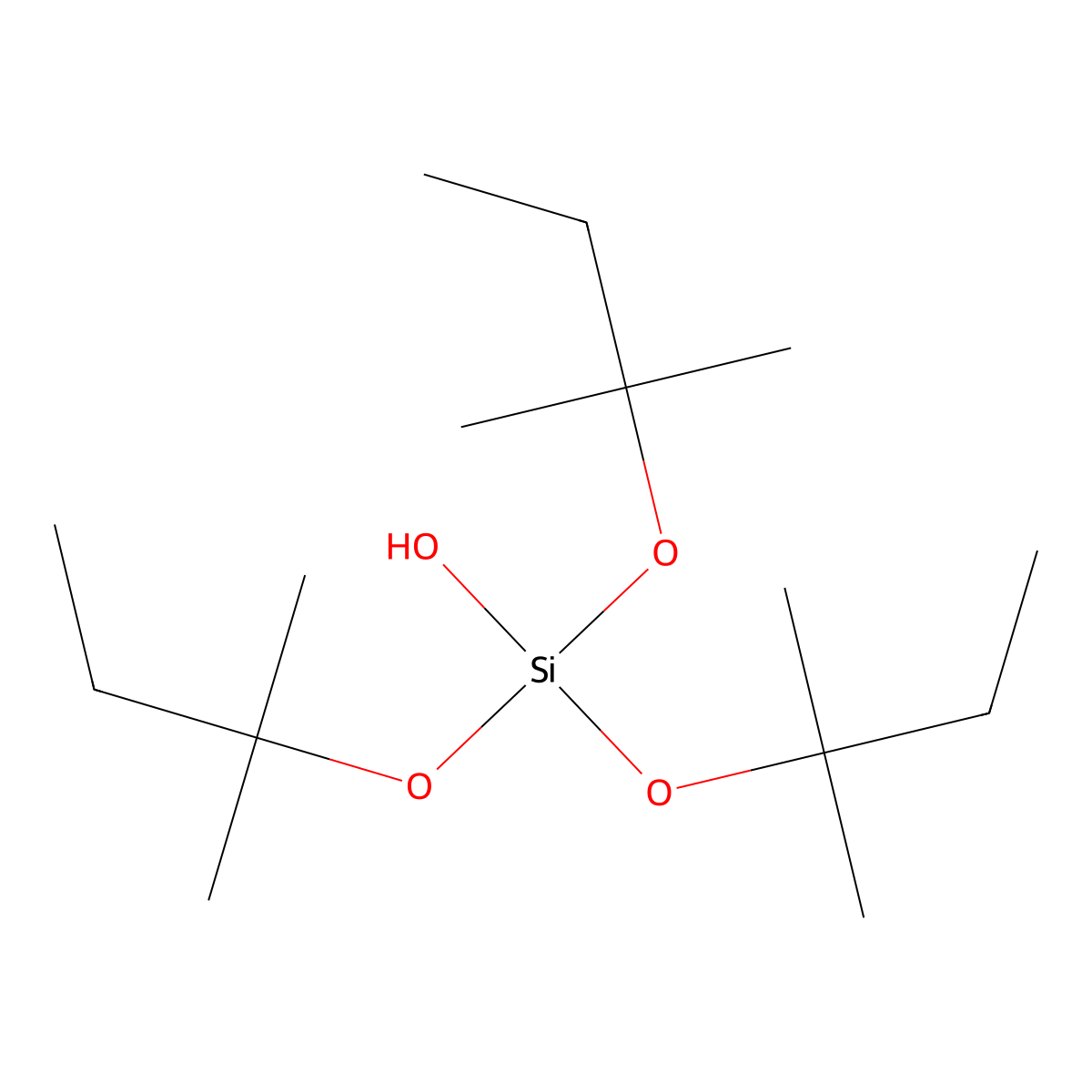Silicic acid (H4SiO4), tris(1,1-dimethylpropyl) ester molecular structure, CAS 17906-35-3