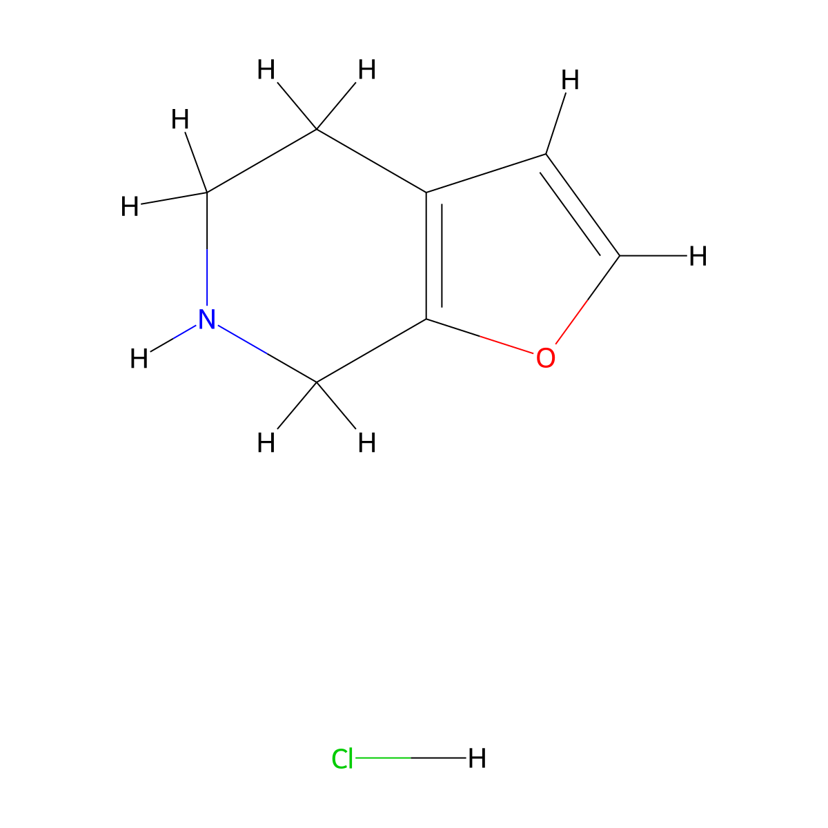 4,5,6,7-Tetrahydrofuro[2,3-c]pyridine hydrochloride molecular structure, CAS 179060-31-2