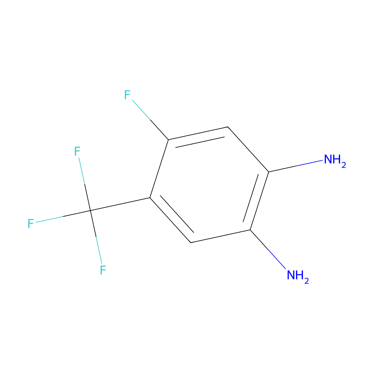 4-Fluoro-5-(trifluoromethyl)benzene-1,2-diamine molecular structure, CAS 179062-06-7