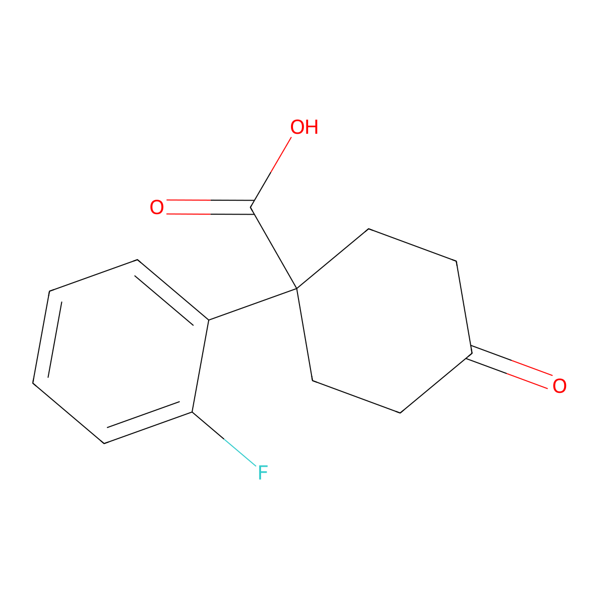 1-(2-Fluorophenyl)-4-oxocyclohexanecarboxylic acid molecular structure, CAS 179064-49-4