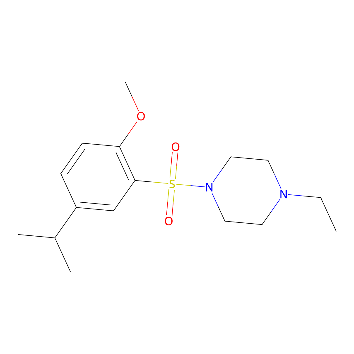 1-Ethyl-4-[2-methoxy-5-(propan-2-yl)benzenesulfonyl]piperazine molecular structure, CAS 1790658-74-0