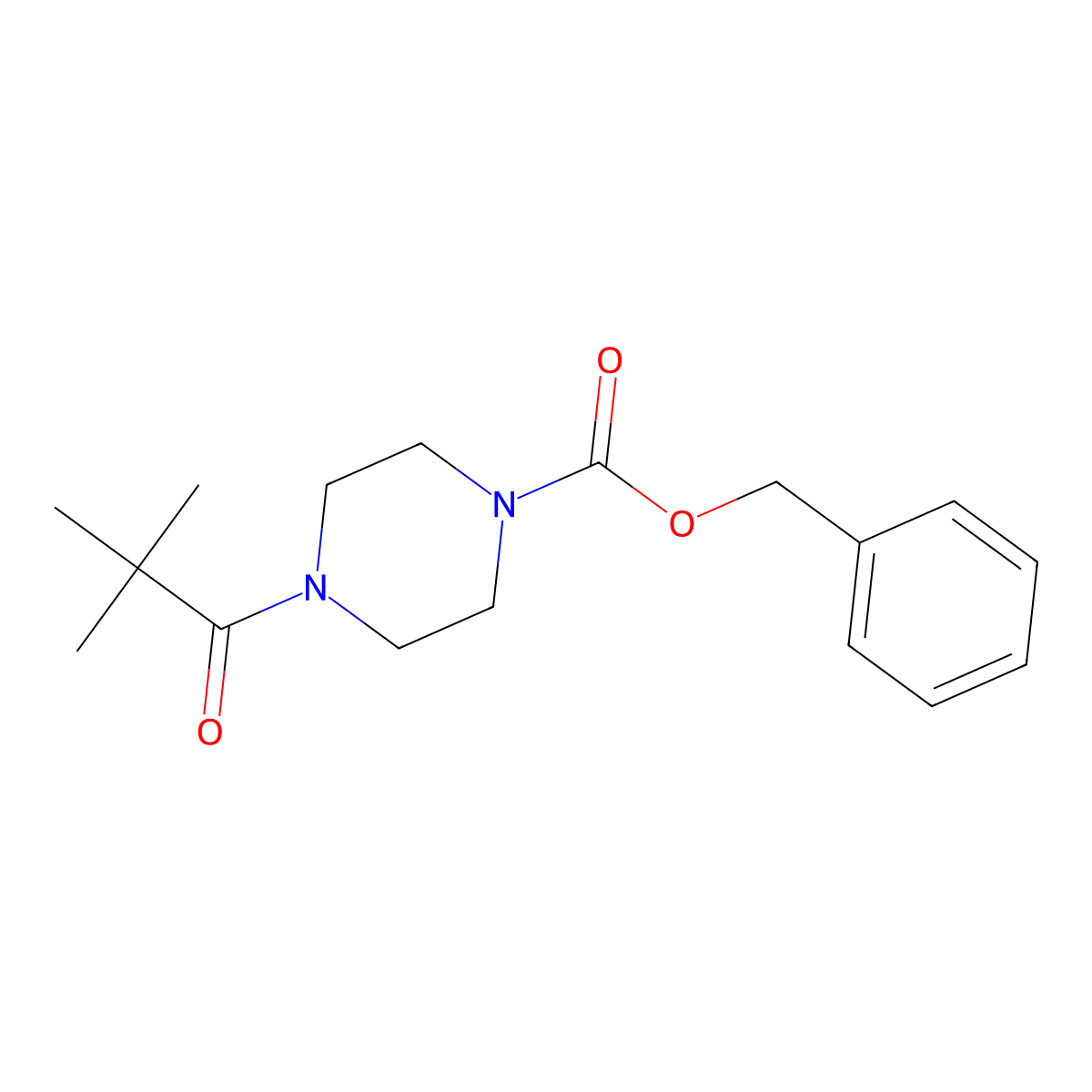 Benzyl 4-(2,2-dimethylpropanoyl)piperazine-1-carboxylate molecular structure, CAS 1790670-89-1