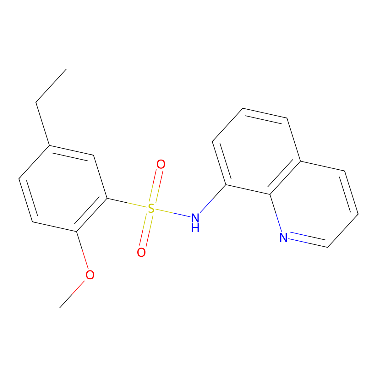 5-ethyl-2-methoxy-N-(quinolin-8-yl)benzene-1-sulfonamide molecular structure, CAS 1790672-93-3