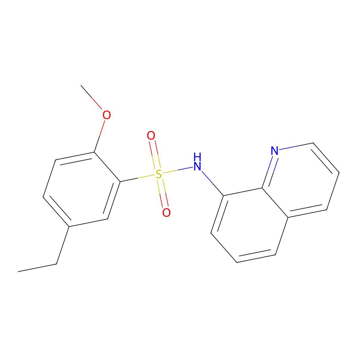 5-ethyl-2-methoxy-N-(quinolin-8-yl)benzene-1-sulfonamide molecular structure, CAS 1790672-93-3