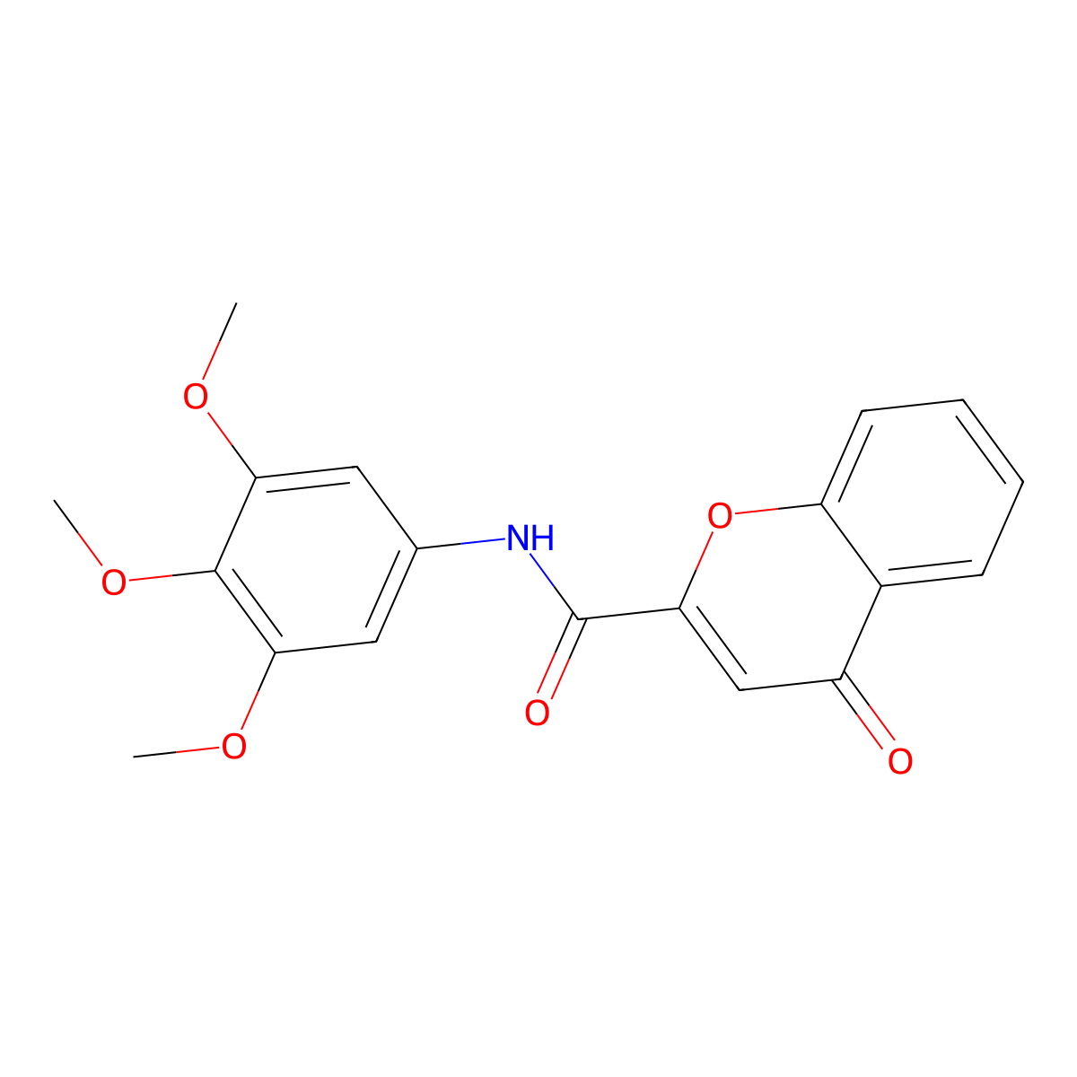 4-Oxo-N-(3,4,5-trimethoxyphenyl)-4H-1-benzopyran-2-carboxamide molecular structure, CAS 179068-36-1