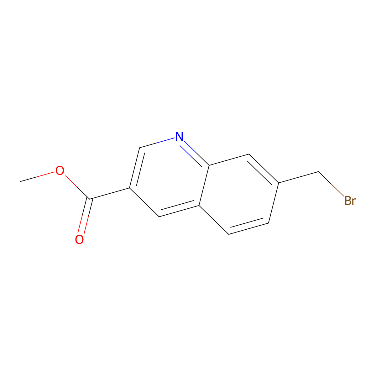 Methyl 7-(bromomethyl)quinoline-3-carboxylate molecular structure, CAS 179069-07-9