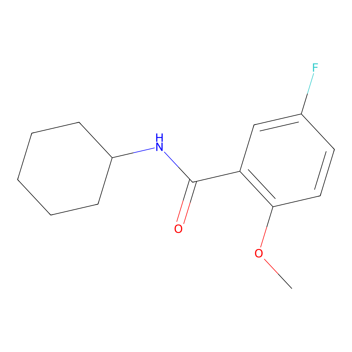 N-cyclohexyl-5-fluoro-2-methoxybenzamide molecular structure, CAS 1790697-04-9