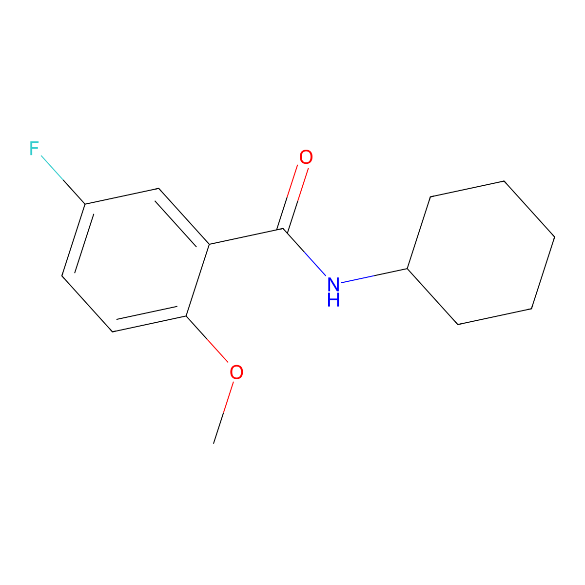 N-cyclohexyl-5-fluoro-2-methoxybenzamide molecular structure, CAS 1790697-04-9