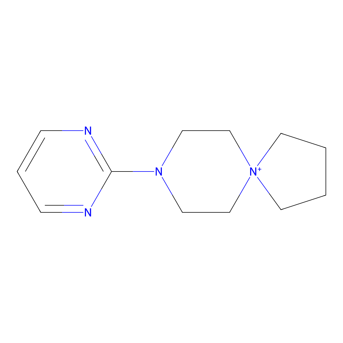 8-(2-Pyrimidinyl)-8-aza-5-azoniaspiro(4.5)decane molecular structure, CAS 179071-85-3