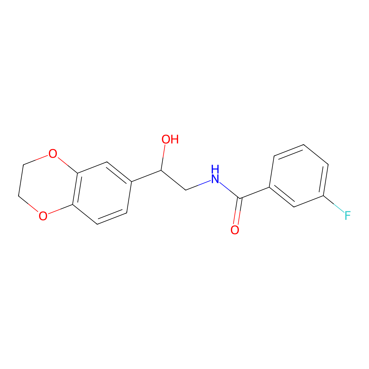 N-(2-(2,3-dihydrobenzo[b][1,4]dioxin-6-yl)-2-hydroxyethyl)-3-fluorobenzamide molecular structure, CAS 1790710-95-0