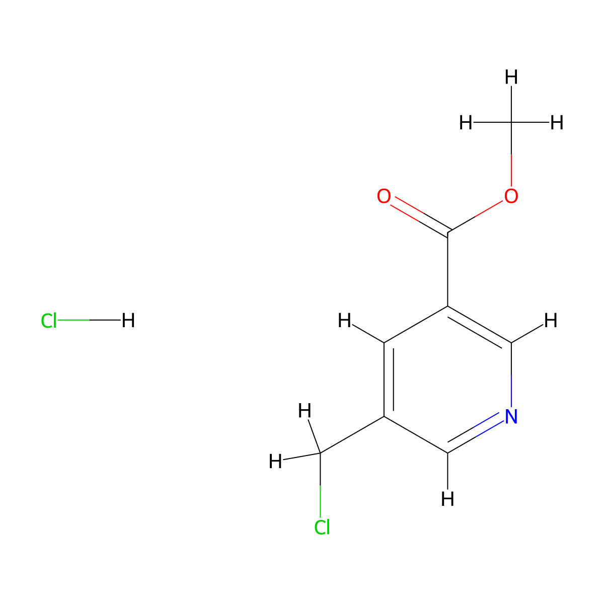 Methyl 5-(chloromethyl)pyridine-3-carboxylate hydrochloride molecular structure, CAS 179072-14-1