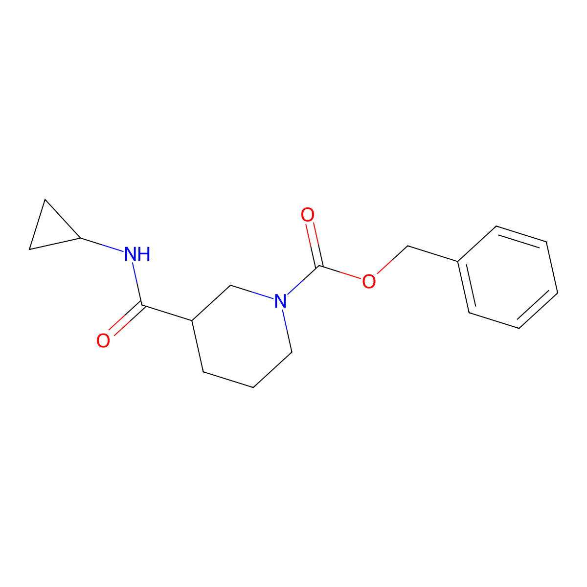 Benzyl 3-(cyclopropylcarbamoyl)piperidine-1-carboxylate molecular structure, CAS 1790818-15-3