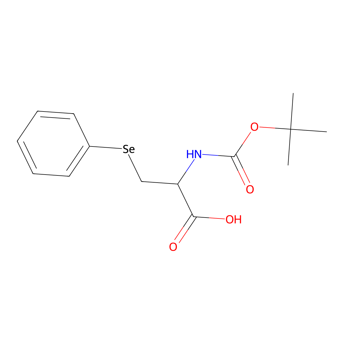 (R)-2-((tert-Butoxycarbonyl)amino)-3-(phenylselanyl)propanoic acid molecular structure, CAS 179087-83-3