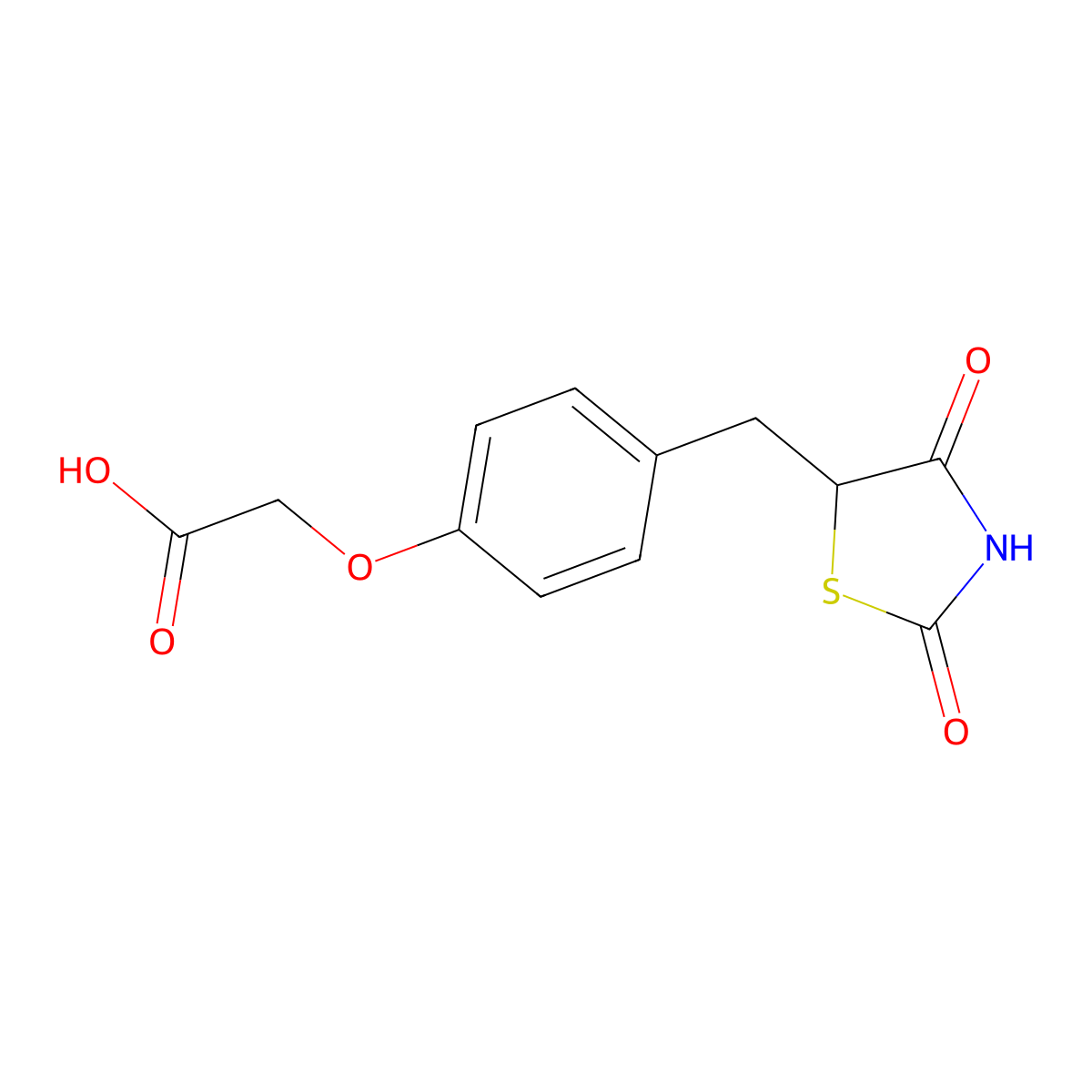 2-(4-((2,4-Dioxothiazolidin-5-YL)methyl)phenoxy)acetic acid molecular structure, CAS 179087-93-5