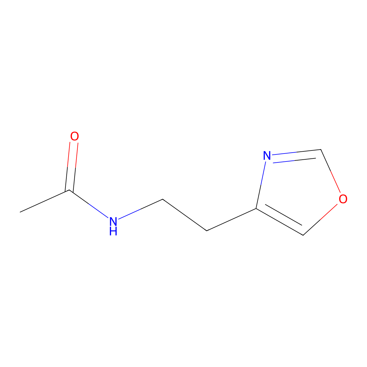N-[2-(1,3-oxazol-4-yl)ethyl]acetamide molecular structure, CAS 1790990-97-4