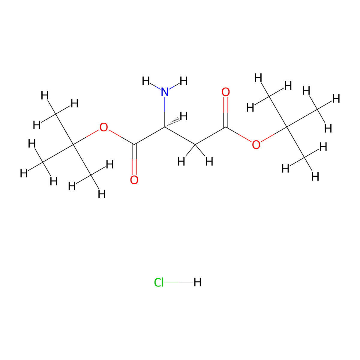 L-Aspartic acid, bis(1,1-dimethylethyl) ester, hydrochloride molecular structure, CAS 1791-13-5