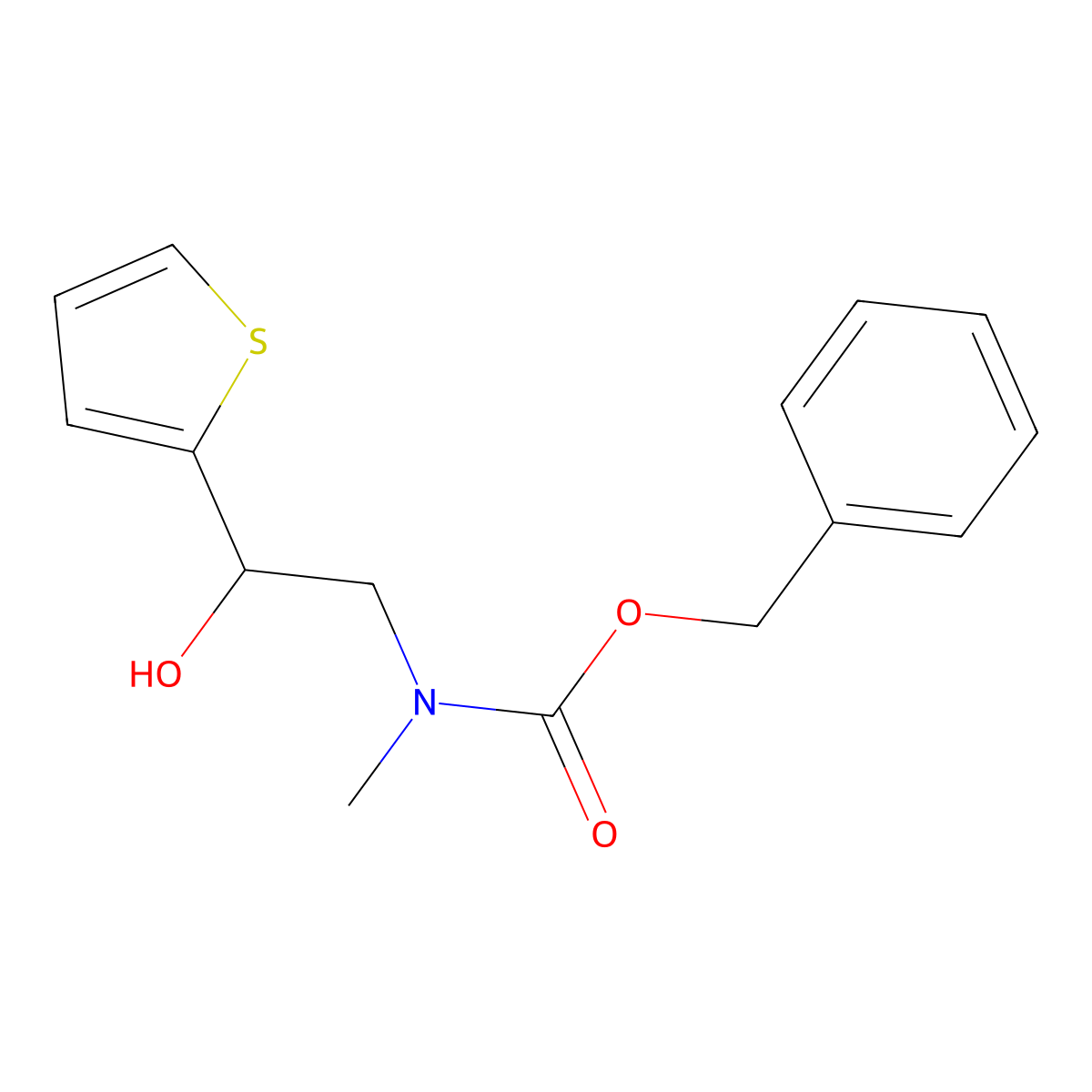 benzyl N-[2-hydroxy-2-(thiophen-2-yl)ethyl]-N-methylcarbamate molecular structure, CAS 1791016-24-4