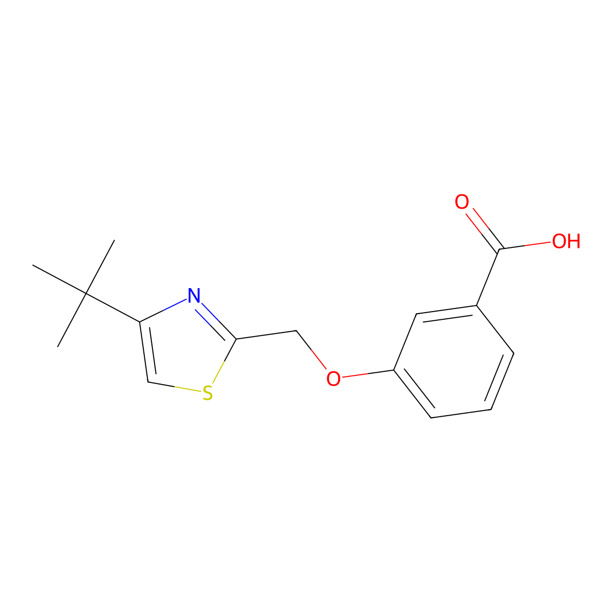 3-((4-(tert-Butyl)thiazol-2-yl)methoxy)benzoic acid molecular structure, CAS 179103-95-8