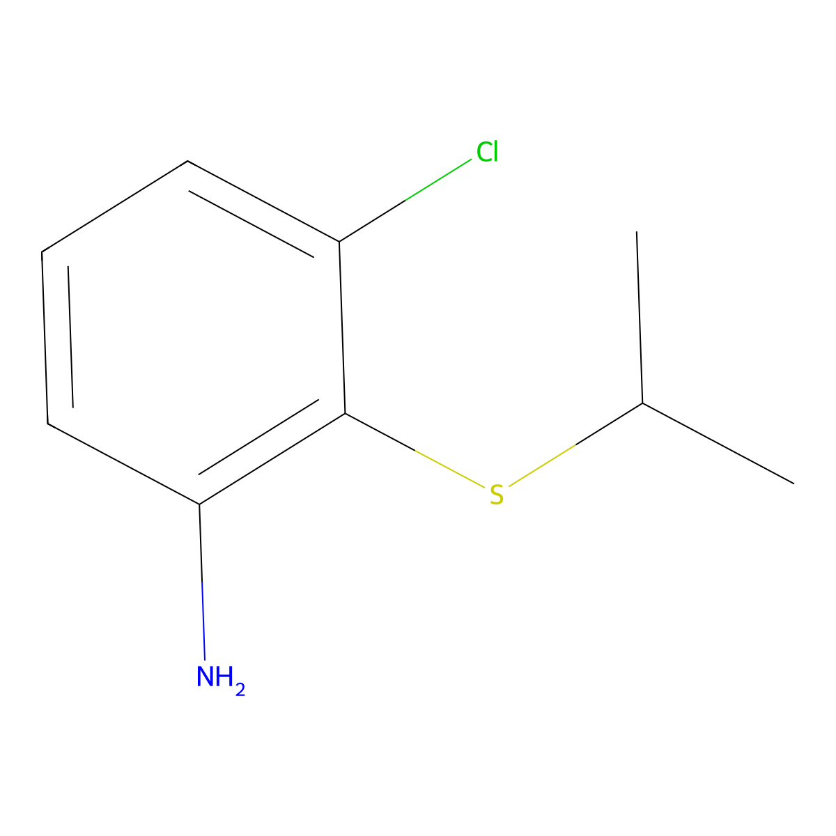 3-Chloro-2-(isopropylthio)aniline molecular structure, CAS 179104-32-6