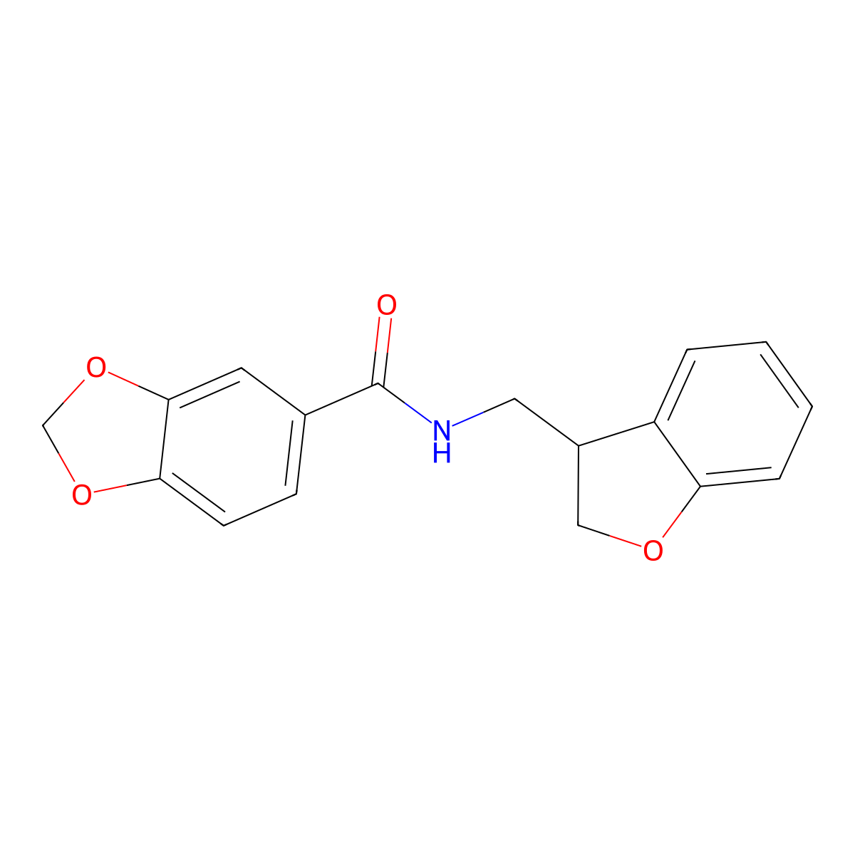 N-[(2,3-dihydro-1-benzofuran-3-yl)methyl]-2H-1,3-benzodioxole-5-carboxamide molecular structure, CAS 1791058-10-0