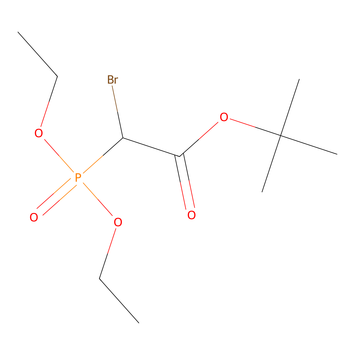 Tert-butyl 2-bromo-2-(diethoxyphosphoryl)acetate molecular structure, CAS 179106-93-5