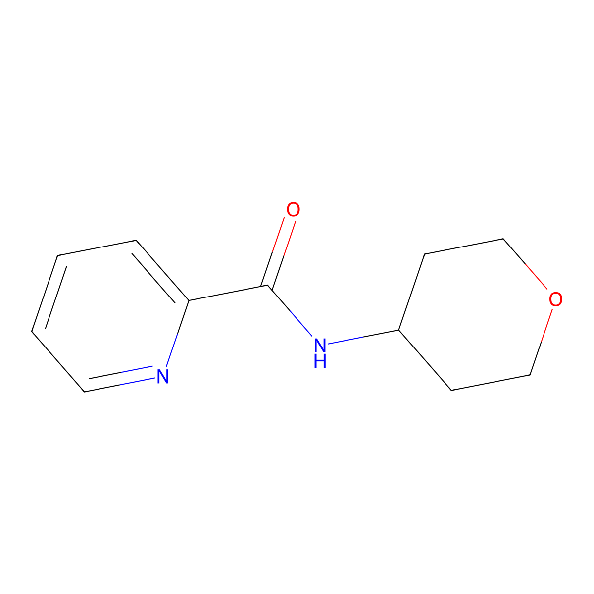 N-(oxan-4-yl)pyridine-2-carboxamide molecular structure, CAS 1791098-47-9